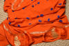 Picture of Orange and Royal Blue Bandhani Georgette Saree