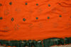 Picture of Orange and Green Bandhani Georgette Saree