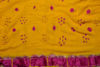 Picture of Yellow and Pink Bandhani Georgette Saree