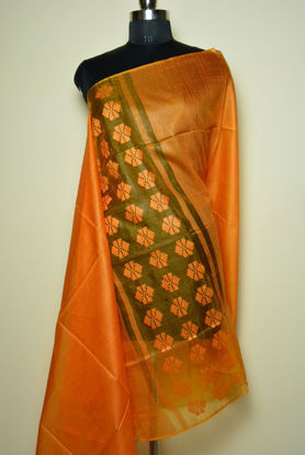 Picture of Orange Matka Silk Dupatta
