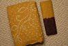 Picture of Mustard Yellow and Brown Tie and Dye Bandhani Cotton Saree