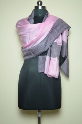 Picture of Baby Pink and Black Mixed Pashmina Stole