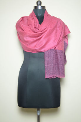 Picture of Onion Pink and Black Mixed Pashmina Kani Designer Stole