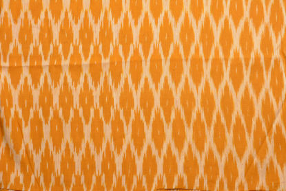 Picture of Yellow and White Ikkat Cotton Blouse Fabric