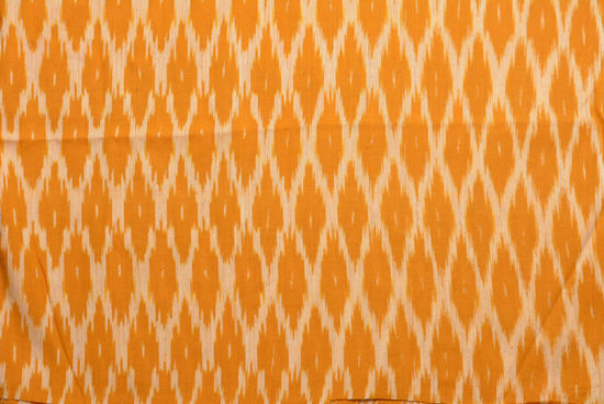 Picture of Yellow and White Ikkat Cotton Blouse Fabric