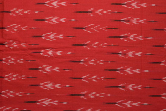 Picture of Red, White and Black Ikkat Cotton Blouse Fabric