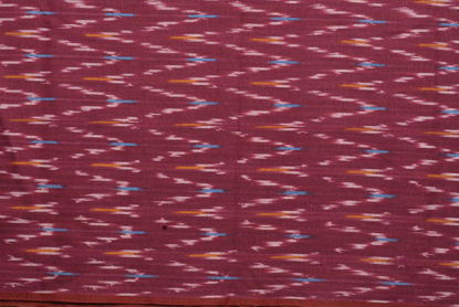 Picture of Maroon with Multi Colour Ikkat Cotton Blouse Fabric