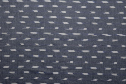 Picture of Grey and White Ikkat Cotton Blouse Fabric