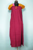 Picture of Magenta and Mustard Yellow Full Length Floral Design Elastic Cotton Nighty