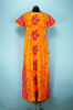 Picture of Yellow and Red Full Length Batik Printed Cotton Nighty