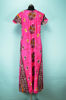 Picture of Pink and Marron Full Length Batik Printed Cotton Nighty