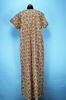 Picture of "Nude, Mustard Yellow and Black Full Length Floral Printed Cotton Nighty "