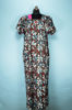 Picture of Brown and Red Full Length Floral Printed Cotton Nighty