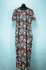 Picture of Brown and Red Full Length Floral Printed Cotton Nighty