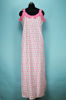 Picture of White and Pink Sleeveless Floral Printed Full Length Cotton Nighty