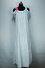 Picture of White and Blue Sleeveless Stripes Full Length Cotton Nighty
