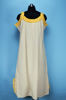 Picture of White and Yellow Sleeveless Polka Dots Calf Length Cotton Nighty