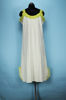 Picture of White and Olive Green Sleeveless Polka Dots Calf Length Cotton Nighty