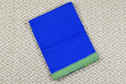 Picture of Royal Blue and Yellow Missing Checks Mangalagiri Handloom Cotton Saree