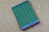 Picture of Peacock Blue and Purple Mangalagiri Silver Checks Handloom Cotton Saree