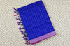 Picture of Royal Blue and Pink Mangalagiri Silver Checks Handloom Cotton Saree