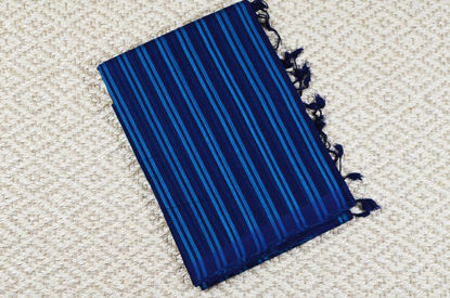 Picture of Navy Blue and Peacock Blue Mangalagiri Handloom Cotton Saree