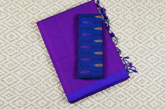 Picture of Magenta and Blue Mangalagiri Handloom Cotton Saree