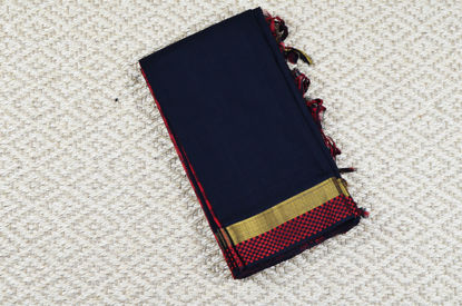 Picture of Black and Red Half and Half Mangalagiri Handloom Cotton Saree