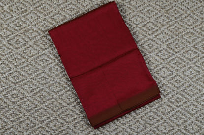 Picture of Brick Red Plain Mangalagiri Silk Saree