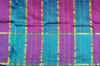 Picture of Peacock Blue and Magenta Stripes Mangalagiri Silk Saree