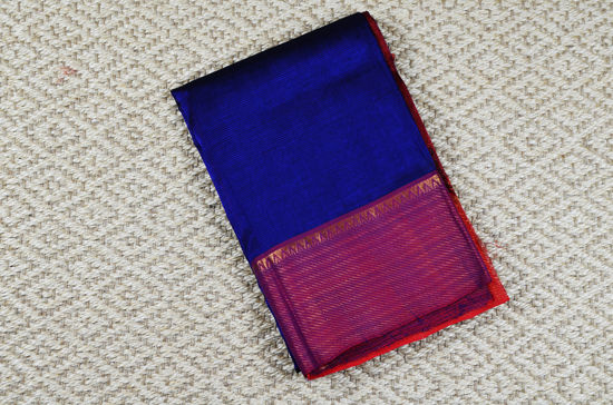 Picture of Royal Blue and Red Mangalagiri Silk Saree
