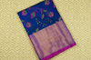 Picture of Royal Blue and Pink Printed Uppada  Silk Saree with Big Zari Border