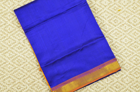 Picture of  Royal Blue and Mustard Yellow Pure Kanchi Silk Cotton Saree