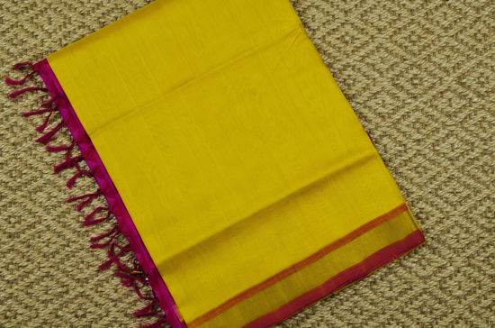 Picture of  Yellow and Pink Pure Kanchi Silk Cotton Saree