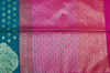 Picture of Peacock Green and Pink Mercerised Kanchi Silk Cotton Saree