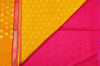Picture of Mustard Yellow and Pink Mercerised Kanchi Silk Cotton Saree
