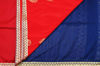 Picture of Red and Navy Blue Mercerised Kanchi Silk Cotton Saree
