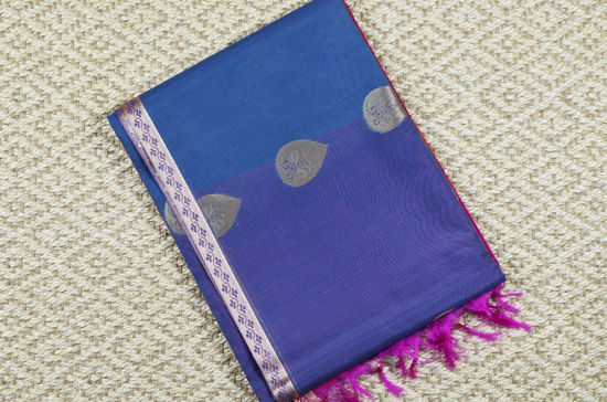 Picture of Grey and Pink Mercerised Kanchi Silk Cotton Saree