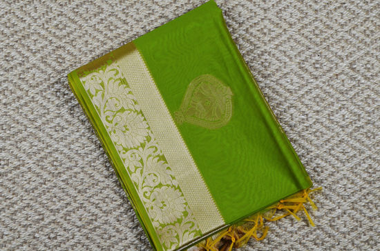 Picture of Olive Green Mercerised Kanchi Silk Cotton Saree