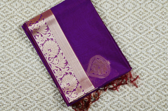 Picture of Magenta Mercerised Kanchi Silk Cotton Saree