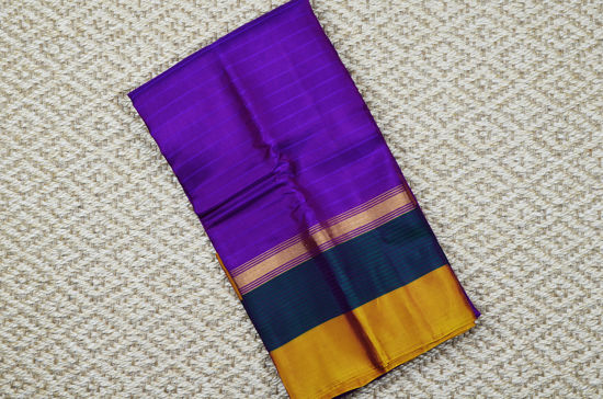 Picture of "Magenta, Mustard Yellow and Green Double Border Gadwal Soft Silk Saree"