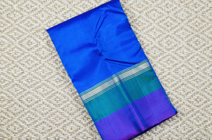 Picture of "Peacock Blue, Magenta and Green Double Border Gadwal Soft Silk Saree"