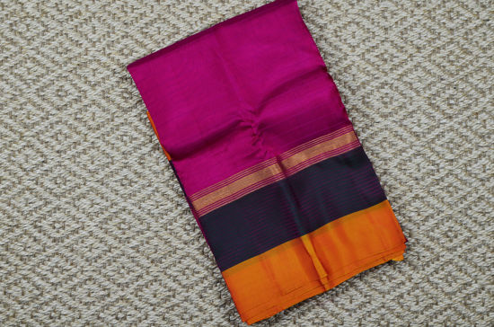 Picture of "Pink, Mustard Yellow and Green Double Border Gadwal Soft Silk Saree"