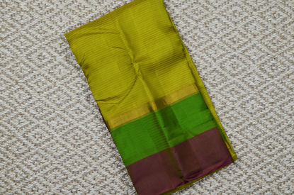 Picture of "Olive Green, Pink and Green Double Border Gadwal Soft Silk Saree"