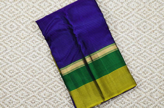 Picture of "Wine, Olive Green and Bottle Green Double Border Gadwal Soft Silk Saree"