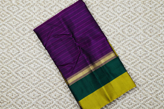 Picture of Magenta, Olive Green and Peacock Green Double Border Gadwal Soft Silk Saree