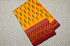 Picture of Mustard Yellow and Brick Red Pochampally Single Ikkat  Silk Saree