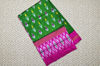 Picture of Green and Pink Pochampally Single Ikkat  Silk Saree