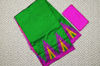 Picture of Green and Pink Pochampally Single Ikkat Silk Saree