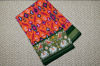 Picture of Orange and Green Pochampally Double Ikkat Patola Silk Saree